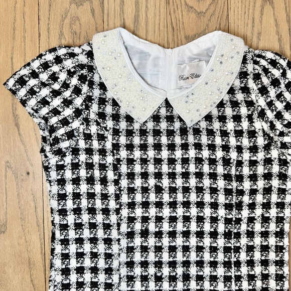 Rare Editions Big Girls Black and White Dress with Pearl Accents Size 12 - Picture 2 of 11